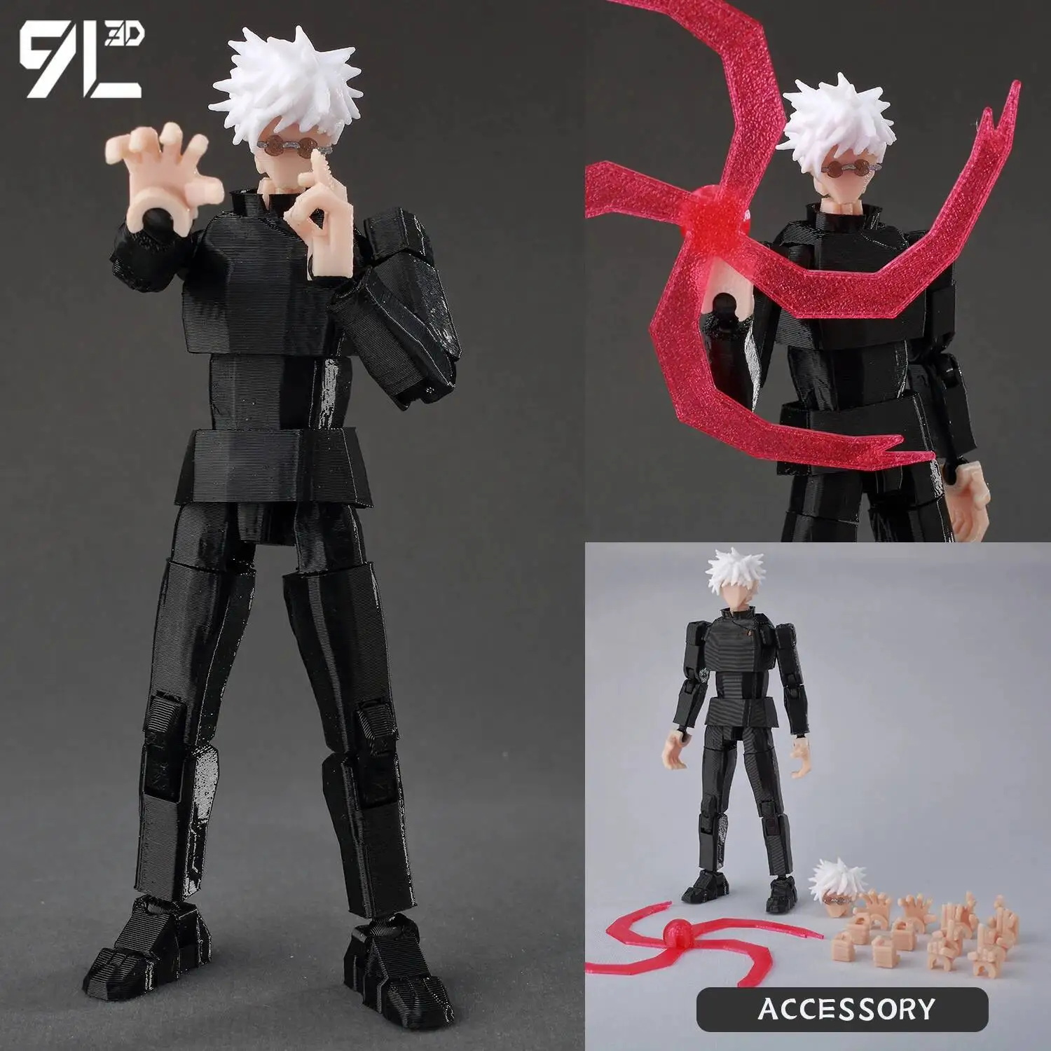 9L3D Printed Anime Jujutsu Kaisen Sukuna Yuji Yuta Satoru Gojo Lucky Dummy 13 Movable Shapeshift Action Figures Mannequin Toys - Image 9