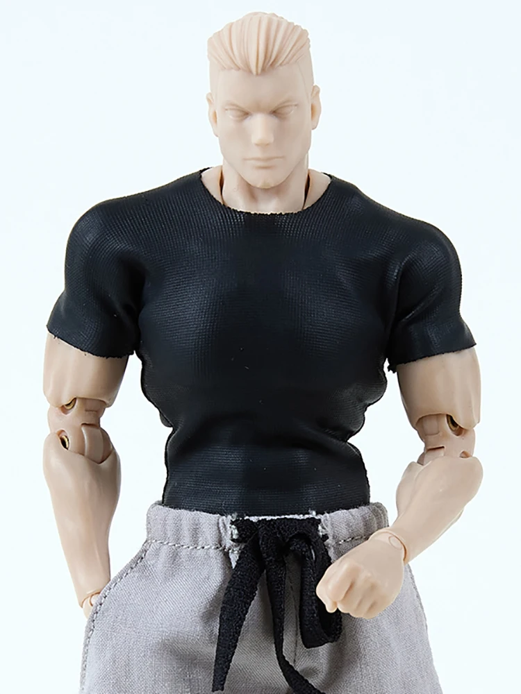 Romankey Man Body Decoration 1/12 Fushiguro Toji Cloth Pu Top Black Gray Bloomers Casual All-Match Clothes Set For 6" Figure - Image 3
