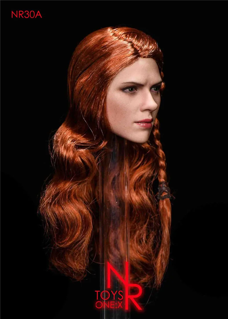 NRTOYS NR30 1/6 Scarlett Johansson Head Sculpt Female Agent Braid Head Carving Model Fit 12” Soldier Action Figure Body
