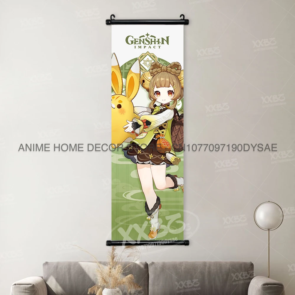 Genshin Impact Poster Arataki Itto Scroll Decorative Picture Barbara Home Decor Sucrose Wall Art Kamizato Ayato Hanging Painting - Image 21