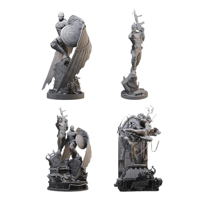 1/24 1/18 Scale Male Hero Falcon Captain America Nick Fury Elektra Daredevil DIY Self-assembled GK 3D Resin Un-panited Dolls - Image 6