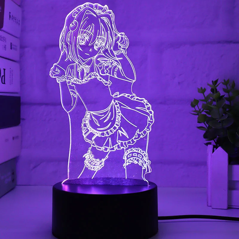 Genshin Impact 3D LED Night Lights Anime Figure Aether Lumine Hu Tao Keqing Klee Qiqi Desk Lamps Kids Kawaii Bedroom Decoration - Image 28