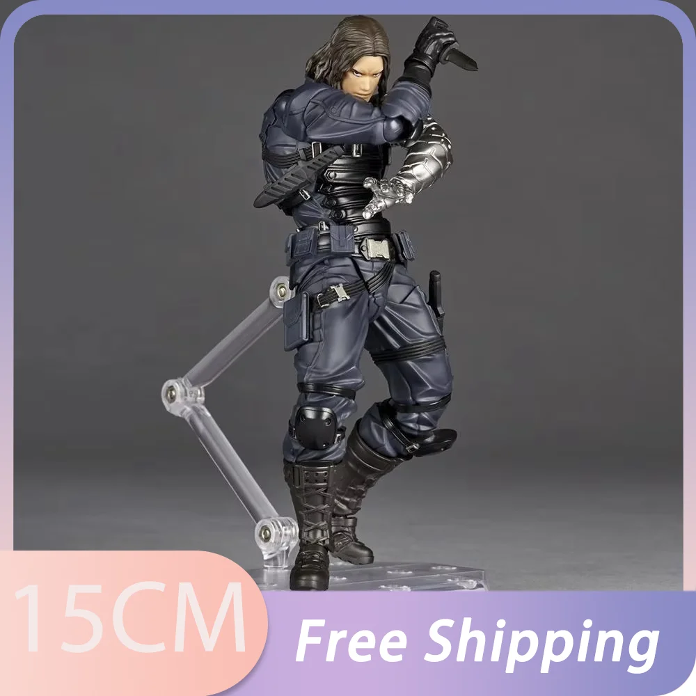 Kaiyodo Winter Soldier Revoltech AMAZING YAMAGUCHI Bucky Barnes Captain America Anime Action Figures toy birthday TOYS gifts