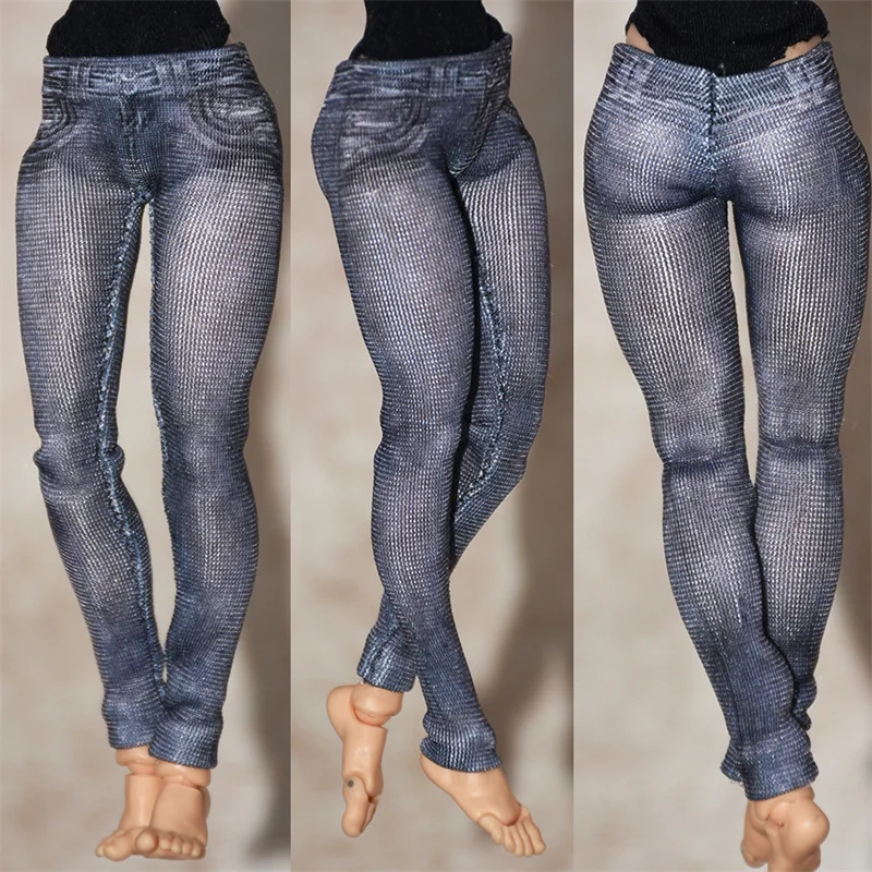 1/12 Scale Female Sexy Wrap hip Mini Skirt Denim Style Yoga High Elestic Skinny Pants for 6in Romankey tbl Action Figure Model