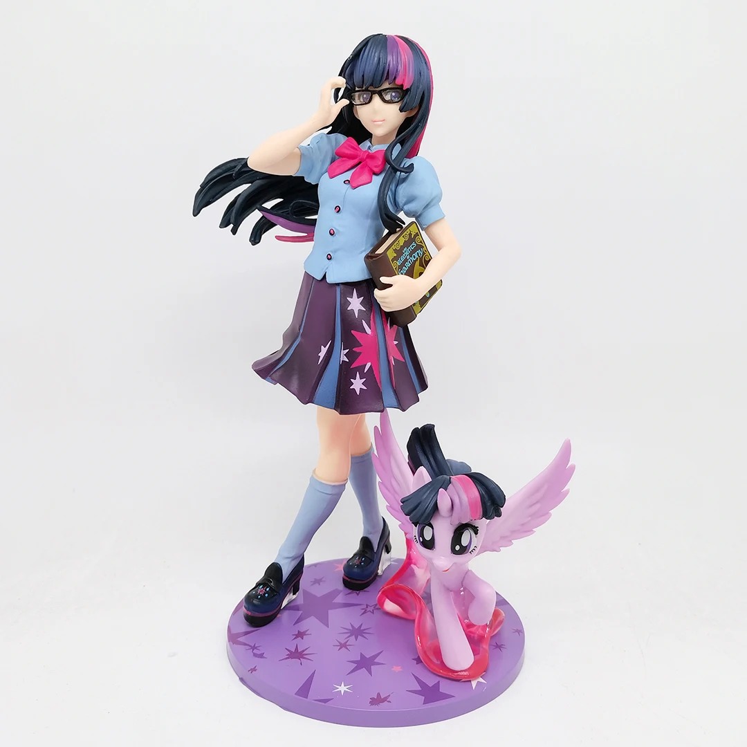 My little Pony Bishoujo Statue Twilight Sparkle Pinkie Pie Fluttershy Anime Girl PVC Action Figure Toy Collection Modle Doll