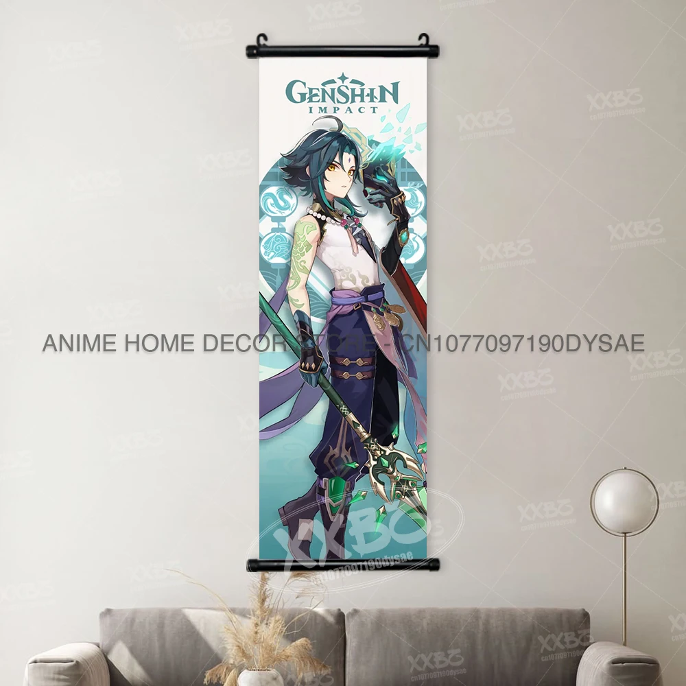 Genshin Impact Poster Arataki Itto Scroll Decorative Picture Barbara Home Decor Sucrose Wall Art Kamizato Ayato Hanging Painting - Image 37