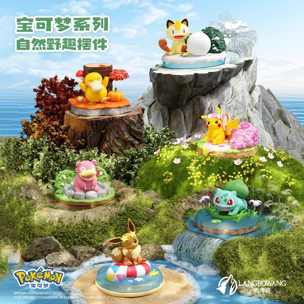 Genuine Pokemon Pikachu Psyduck Slowpoke Meowth Series Natural Wilderness Fun Action Figure Model For Birthday Toys Gift - Image 7