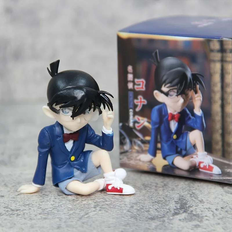 Detective Conan Anime Figure Conan Edogawa Action Figure Model Dolls Collection Kids Toys Car Ornament Kawaii Desktop Decoration