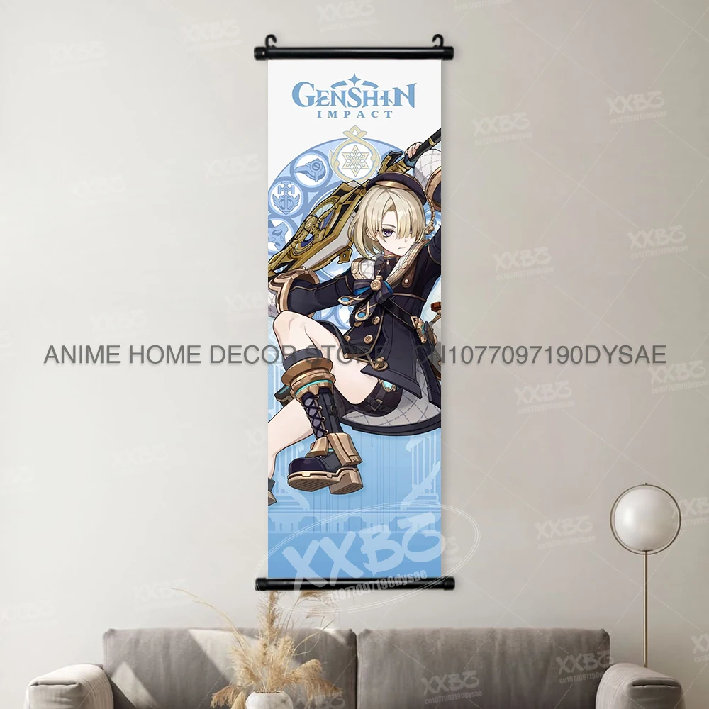Genshin Impact Poster Arataki Itto Scroll Decorative Picture Barbara Home Decor Sucrose Wall Art Kamizato Ayato Hanging Painting - Image 20