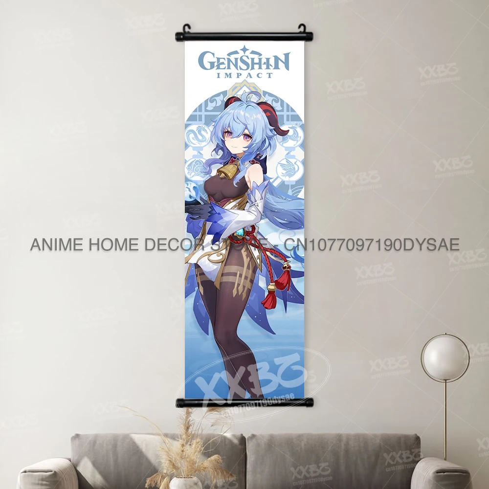 Genshin Impact Poster Arataki Itto Scroll Decorative Picture Barbara Home Decor Sucrose Wall Art Kamizato Ayato Hanging Painting - Image 28
