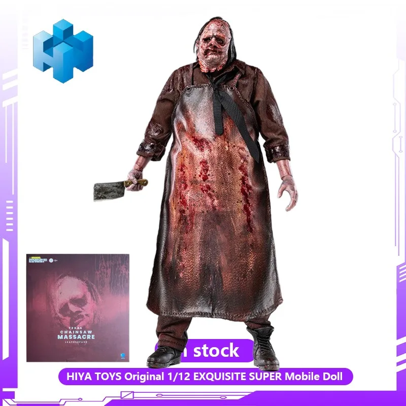 HIYA TOYS Original 1/12 Mobile Doll Texas Chainsaw Killer Horror Doll Letherface Chainsaw Bloody Figurine Boys Girls Toy Toys