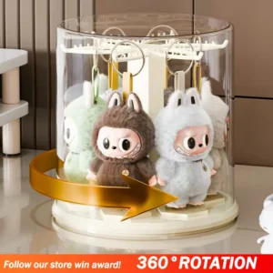 Popmart Clear Revolving Toy Storage Display Organizer - Rack for Collectible Figures, Plush Toys, Blind Boxes, Keychains