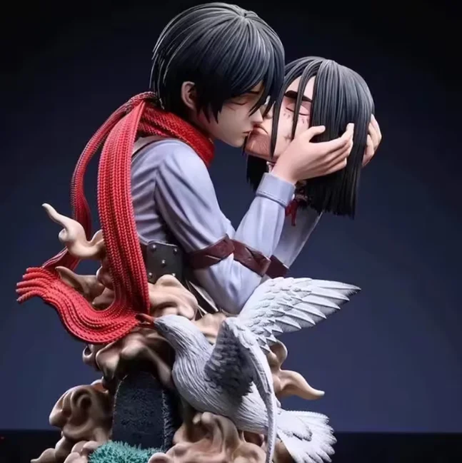 Attack On Titan Anime Figures Eren Jaeger Mikasa Ackerman Action 22CM Statue One Last Kiss Model Collect Desk Decor Toys Gifts - Image 7