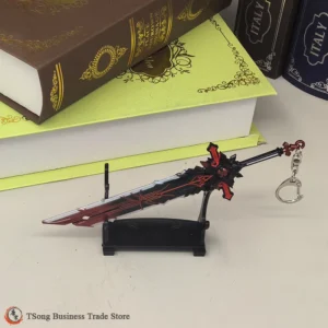 Genshin Impact Diluc‘s Wolf‘s Gravestone Full Metal Replica 17cm Detailed Collectible Model Keychain for Cosplay Display Jugue