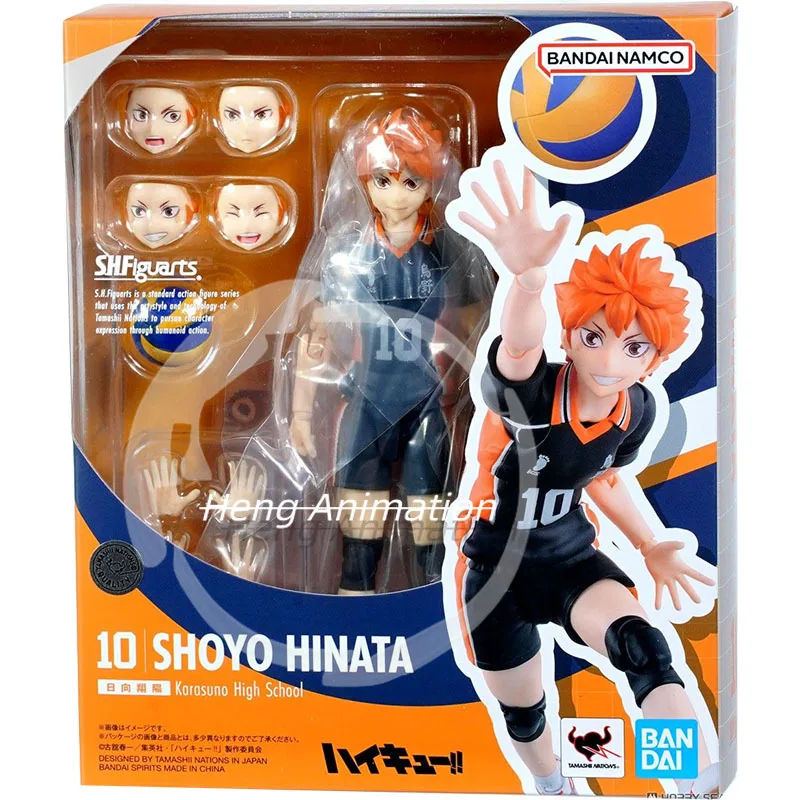 Bandai Haikyuu Action Figure SHF Hinata Shoyo Karasuno Hight School High Poseability Collectibles Anime Figures Toys Boys Gift