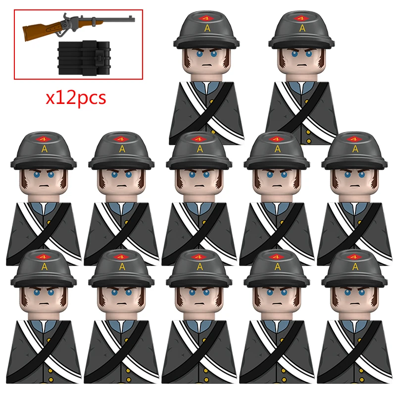 MOC New Civil War Figure Mini Soldier Gun Mini Ammunition Bag Building Blocks Moc Model Kids Toys Gift For Boys Girls Juguetes - Image 4