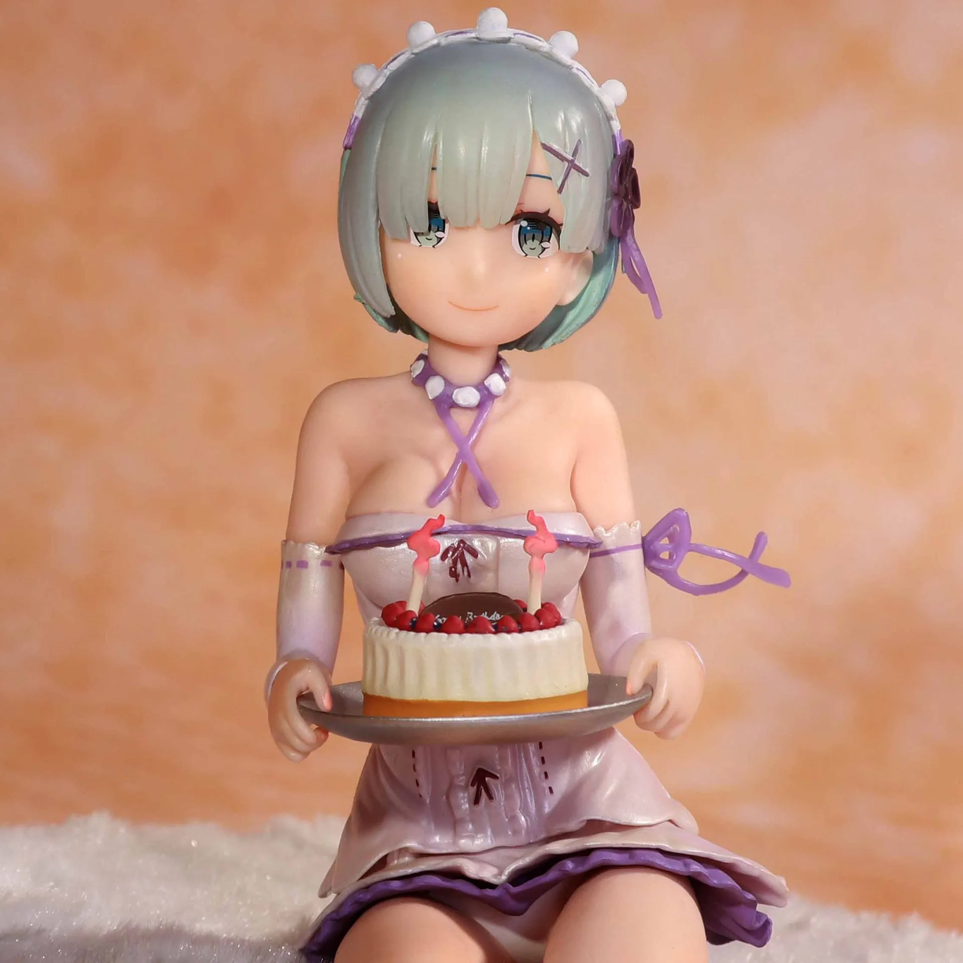 13CM Anime Re:Zero kara Hajimeru Isekai Seikatsu Rem Birthday Cake Happy Birthday Sitting Model Toy Gift Action Figure With Base - Image 6
