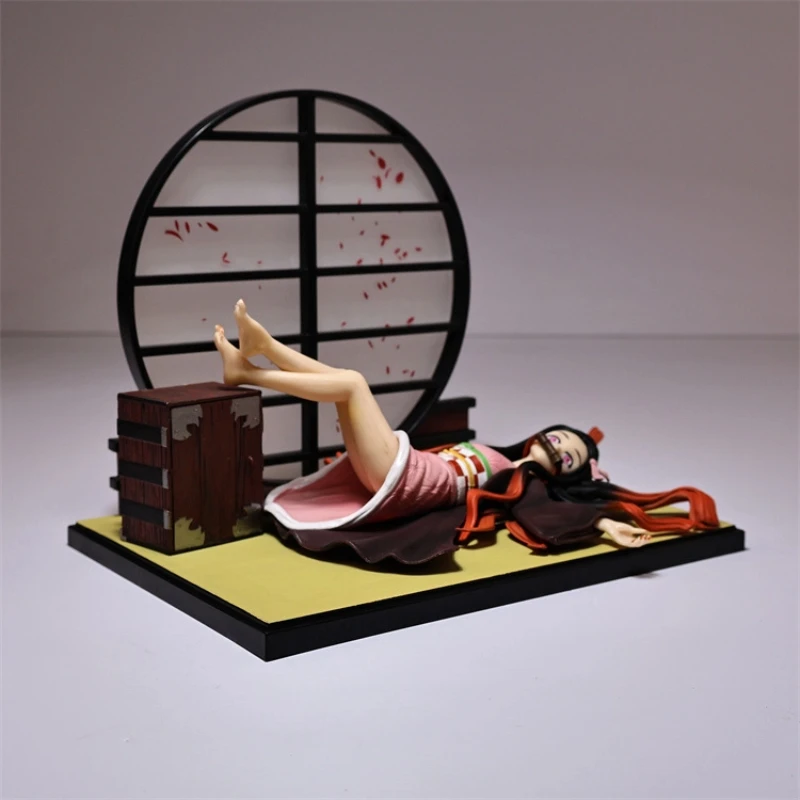 17CM Demon Slayer Kimetsu no Yaiba Kamado Nezuko Sleeping Anime Handmade Action Figures Desktop Case Decoration Ornament Gift