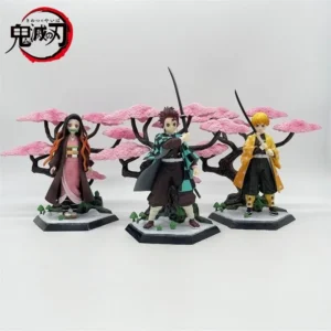 Demon Slayer Anime Cartoon Kamado Tanjiro Nezuko Figurines, Fashion and Personalized Desktop Decoration Gift for Men and Women