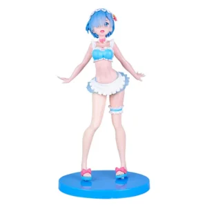 BANDAI 23CM Rem Anime Figure Re:Zero kara Hajimeru Isekai Seikatsu Kawaii Ram Crystal Wedding Dress Model PVC Doll Toys