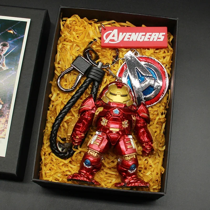 Marvel Avengers Keychain Accessories Iron Man Personalized Car Keychain Creative Pendant Captain America Hulk Gift Kids Toys