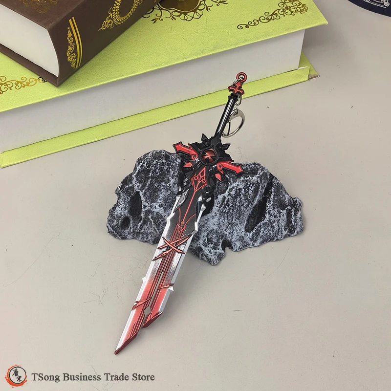 Genshin Impact Diluc‘s Wolf‘s Gravestone Full Metal Replica 17cm Detailed Collectible Model Keychain for Cosplay Display Jugue - Image 5