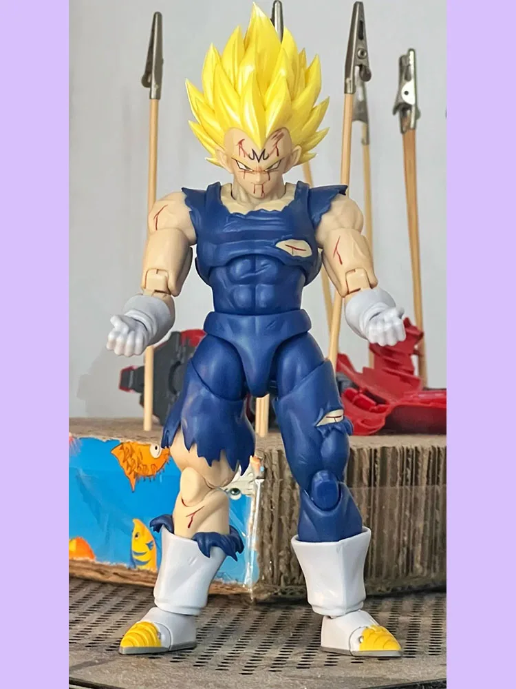 Black Hole TK Custom Dragon Ball Z SHF Super Saiyan Majin Vegeta Battle Damage Full Power Anime Action Figures Models Gifts Toys - Image 4