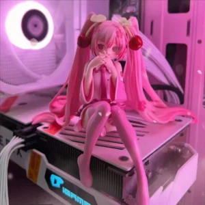 Hot Hatsune Miku Anime Figure Pink Dress Model Action Figures Toys Cherry Pink PVC Cherry Blossom Decoration Collect Model Gifts
