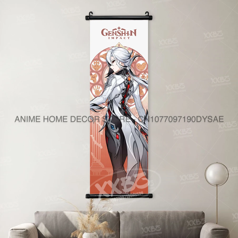 Genshin Impact Poster Arataki Itto Scroll Decorative Picture Barbara Home Decor Sucrose Wall Art Kamizato Ayato Hanging Painting - Image 24