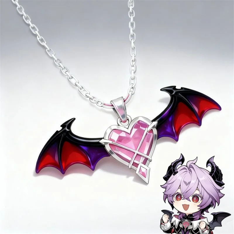 Genshin Impact Anime Peripheral Necklace Durin Necklace Demon Dragon Love Demon Wings Pendant Game Peripheral Pendant Toy Gift