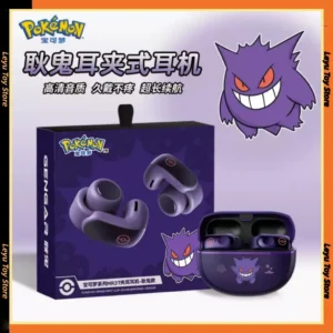 Genuine Pkm Gengar Anime Bluetooth Wireless Headset Ear clip type Gaming stereo sports headphones High Endurance Trendy Gifts