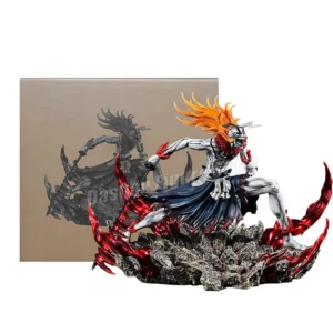 23cm Bleach Hollow Ichigo Action Figure Collectible Doll Saigo No Getsuga Tenshou Hollowfied Kurosaki Ichigo Statue Model Toys