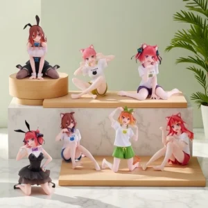 12cm Anime Nakano Nino Figurine The Quintessential Quintuplets Doll Cat Nakano Miku Figure Model PVC In Stock Desktop Cute Toys