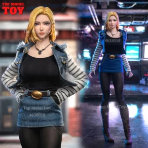 In Stock Iminitoys M024 1/6 Android No. 18 Girl Double Head Sculpts Costume Set Mode Fit 12'' Female Soldier Action Figures Doll