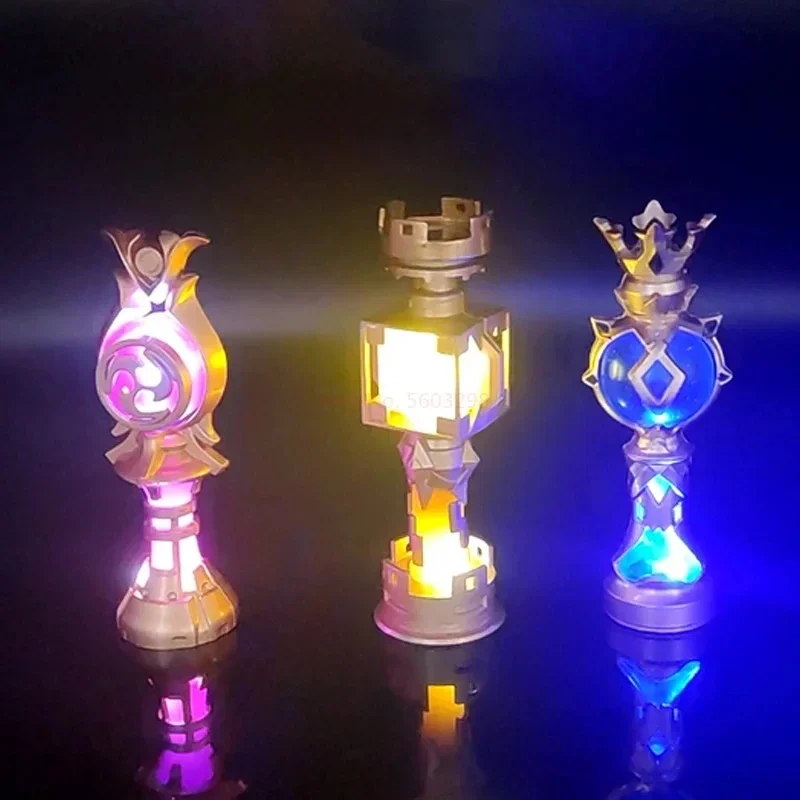 10cm/3.93in Genshin Impact Gods Heart Thunder God Wendy Zhongli Wind Wing Pendant Light Up Prop Decor Night Light Birthday Gift - Image 6