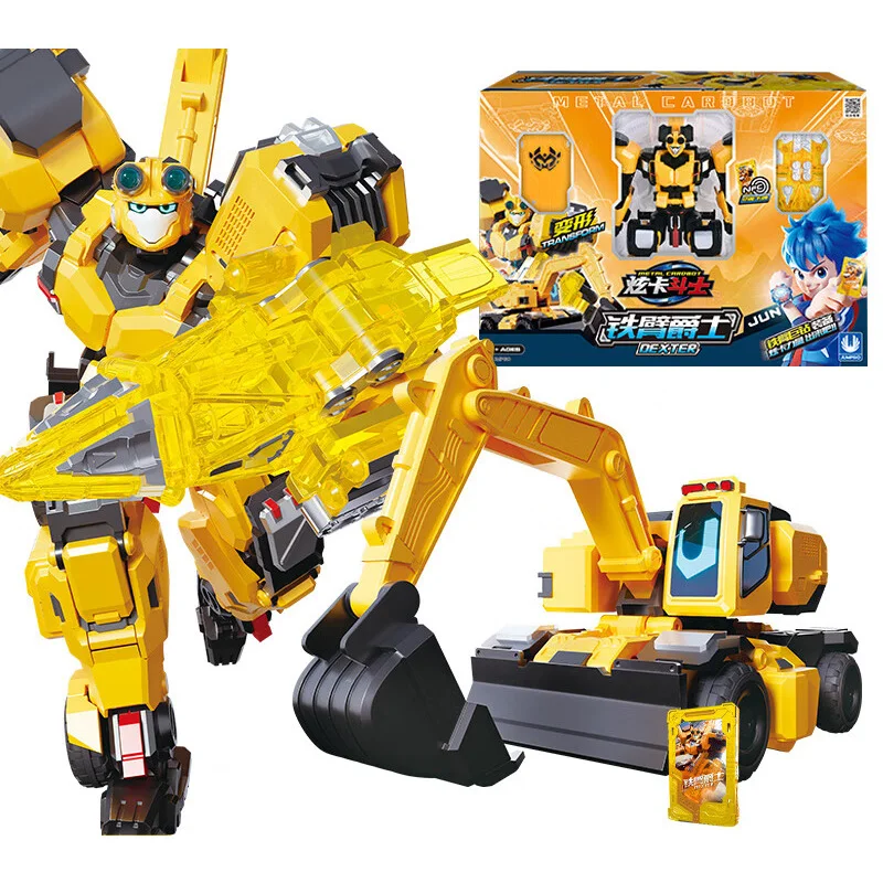 New Metal Cardbot Transforming Robot to Car Action Figures BLUE COP with Card Transformation Car Toys for Child Gift - Image 6