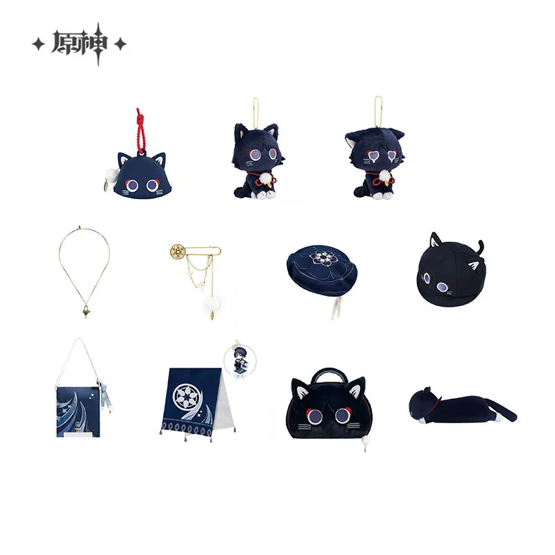Sunsyea Official Genshin Impact Merch From miHoYo Wanderer Series Beret Octagonal Hat Scarf Plush Pendant Doll Bag Necklace