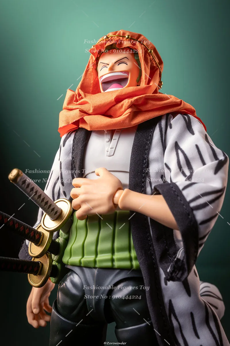 SHF 1/12 Men Soldier One Piece Samurai Zoro Alabasta Windbreaker Printed Coat Scarf With Iron Wire Fit 6Inch Action Figure Body
