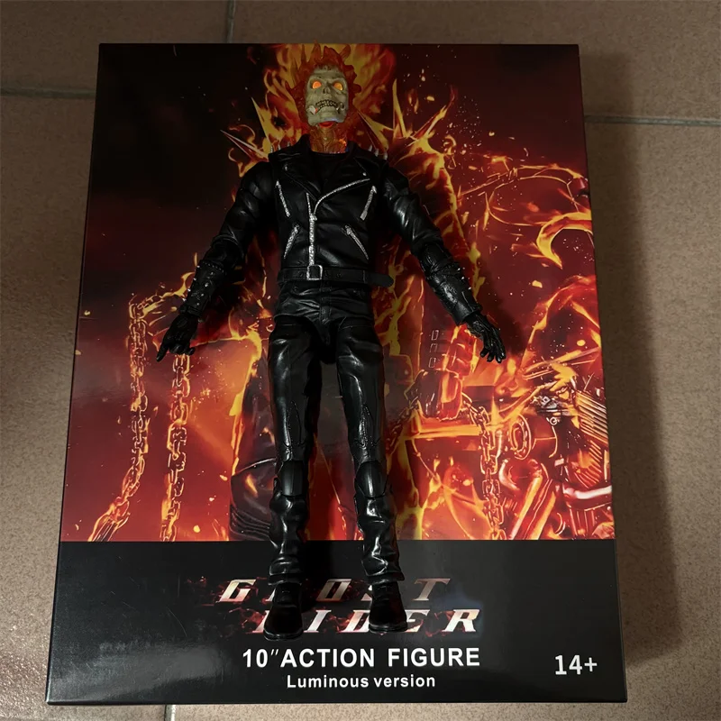 Marvel Ghost Rider Action Figure Legends 85th Anniversary Ghost Rider 25cm BJD Articulated PVC Figure Luminous Light Model Toy - Image 4
