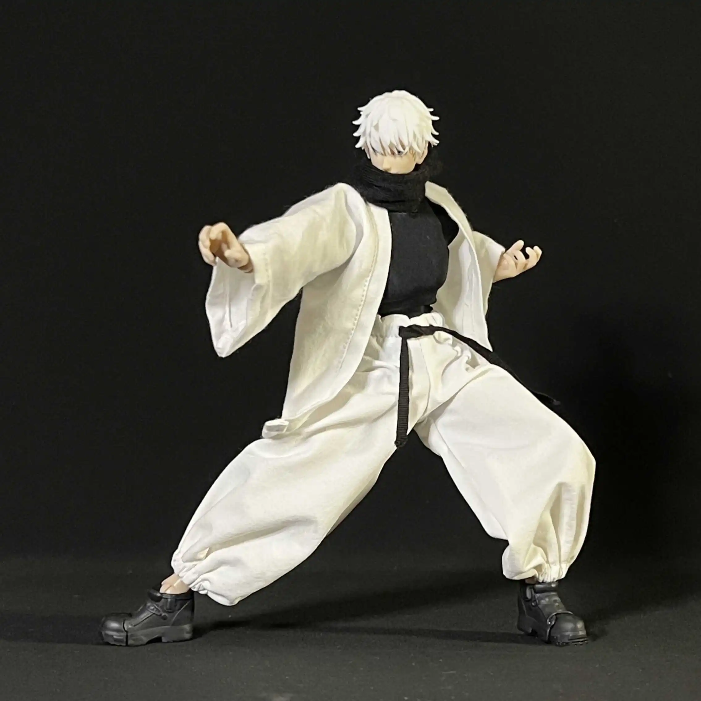 Romankey 1/12 Scale Male Soldier Jujutsu Kaisen Gojo Satoru Combat Clothing Samurai Uniform Kimono For 6in Action Figures Body
