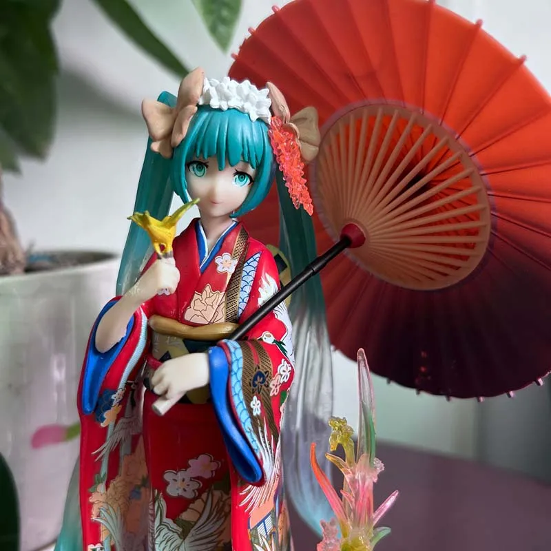 Anime umbrella Kimono Stronger Hatsune Miku Figure Girl Statue Toys Gift Kawaii Cute Doll Desktop Ornament Christmas Present - Image 5