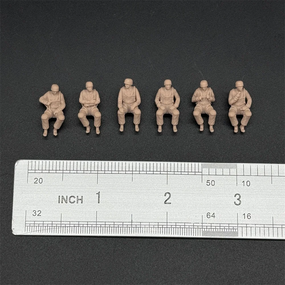 1/48 1/72 Scale German Paratroopers Seated for 6 Figures Unpainted Resin Model kit Military Miniature Soldiers Collection - Image 7