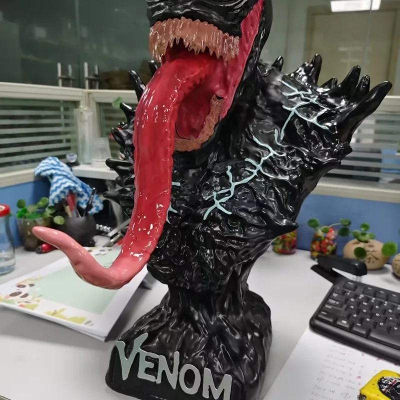 45cm The Avengers Figure Venom Bust Extra Large Anime Collectible Model Resin Room Desktop Ornaments Holiday Gifts Kids Toys