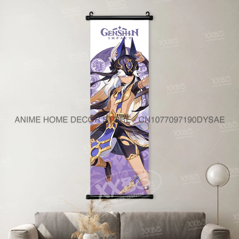 Genshin Impact Poster Arataki Itto Scroll Decorative Picture Barbara Home Decor Sucrose Wall Art Kamizato Ayato Hanging Painting - Image 23
