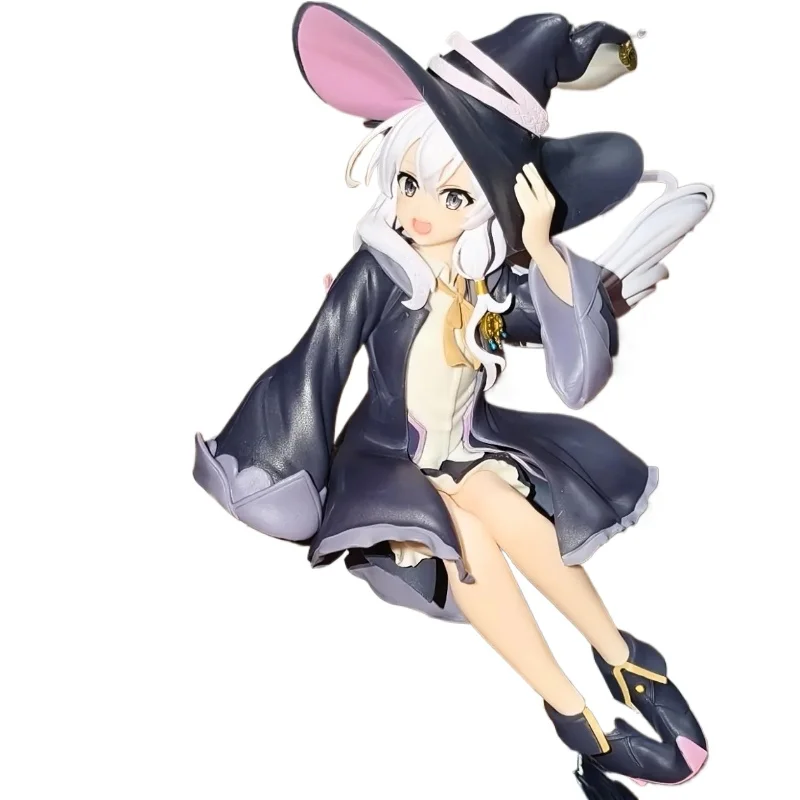 Japanese Comics AMP Witch's Journey Elaina Riding A Broom Action Figures Desktop Ornaments Children's Gifts Trendy Play Pixiv