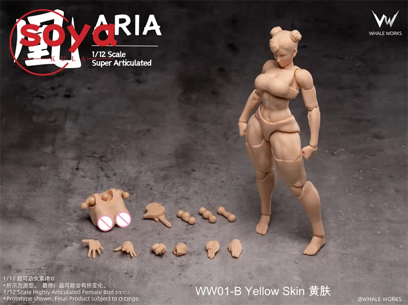 【2026 Q2】WHALE WORKS WW01/02 1/12 Scale ARIA RIN Super Flexible 12" Female Doll with Movable Eyes Head Fat Legs Joint Body - Image 10