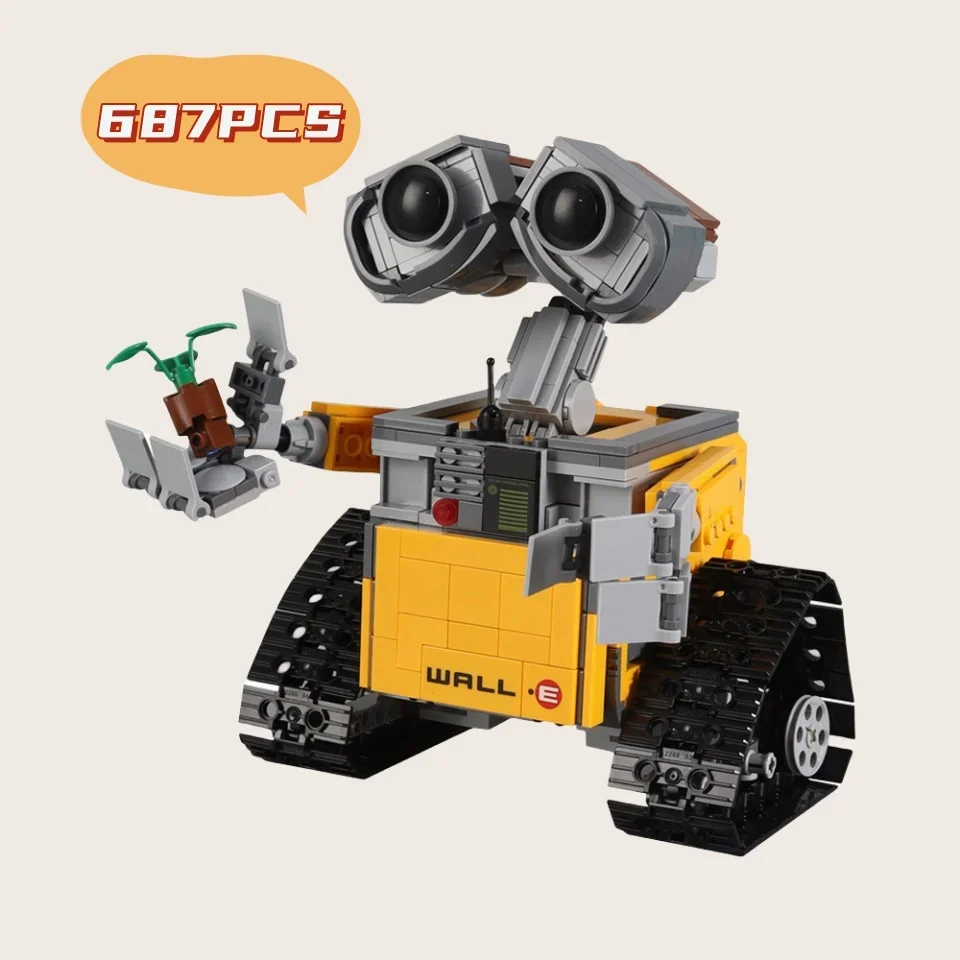 Hot 687PCS Creative Wall E Robot MOC Building Blocks 21303 DIY Model Home Decoration Gift Toys For Kids Adult