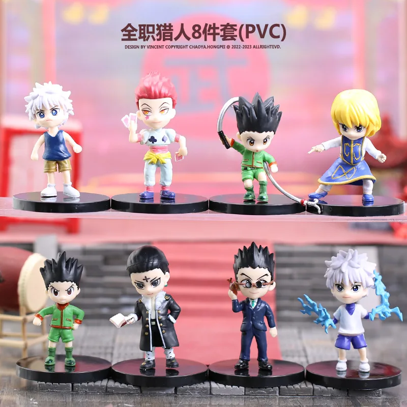 8Pcs Hunter x Hunter GON FREECSS Anime Figure Killua Zoldyck Action Figure Kurapika Figurine Adult Collectible Model Doll Toys