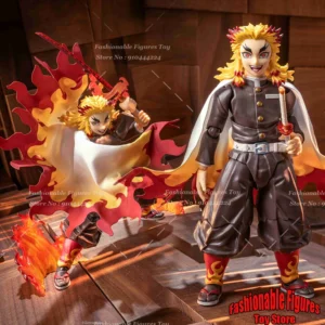 1/12 Men Soldier Demon Slayer Flame Hashira Cape Kyojuro Rengoku‌ Flame Patterned Cloak‌ With Iron Wire Fit 6Inch Action Figure