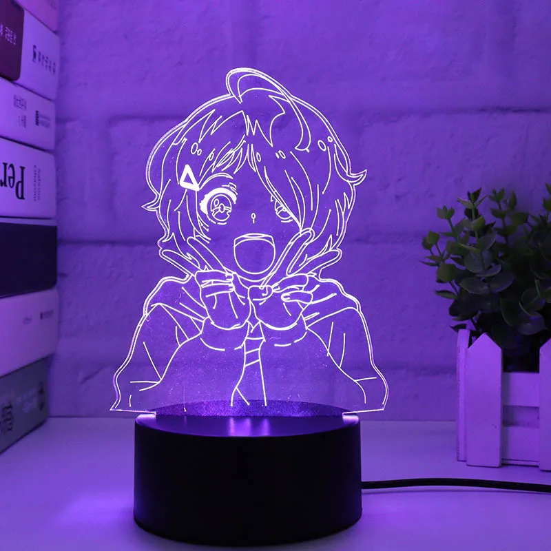 Genshin Impact 3D LED Night Lights Anime Figure Aether Lumine Hu Tao Keqing Klee Qiqi Desk Lamps Kids Kawaii Bedroom Decoration - Image 21